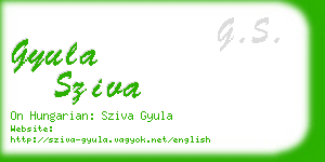 gyula sziva business card